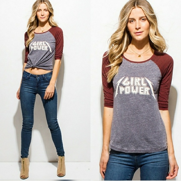 Girl Power Baseball Tee.  Small - Picture 3 of 3